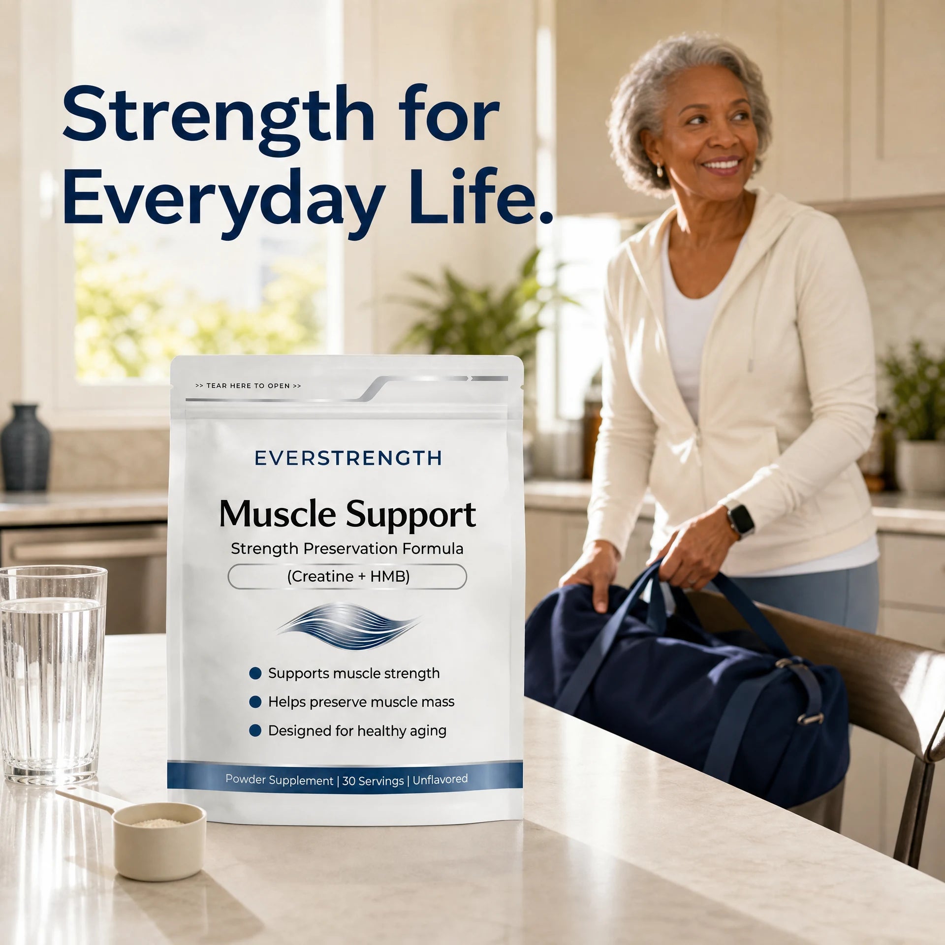EverStrength beside an active-lifestyle setting